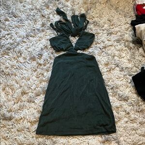Green tie back summer dress
